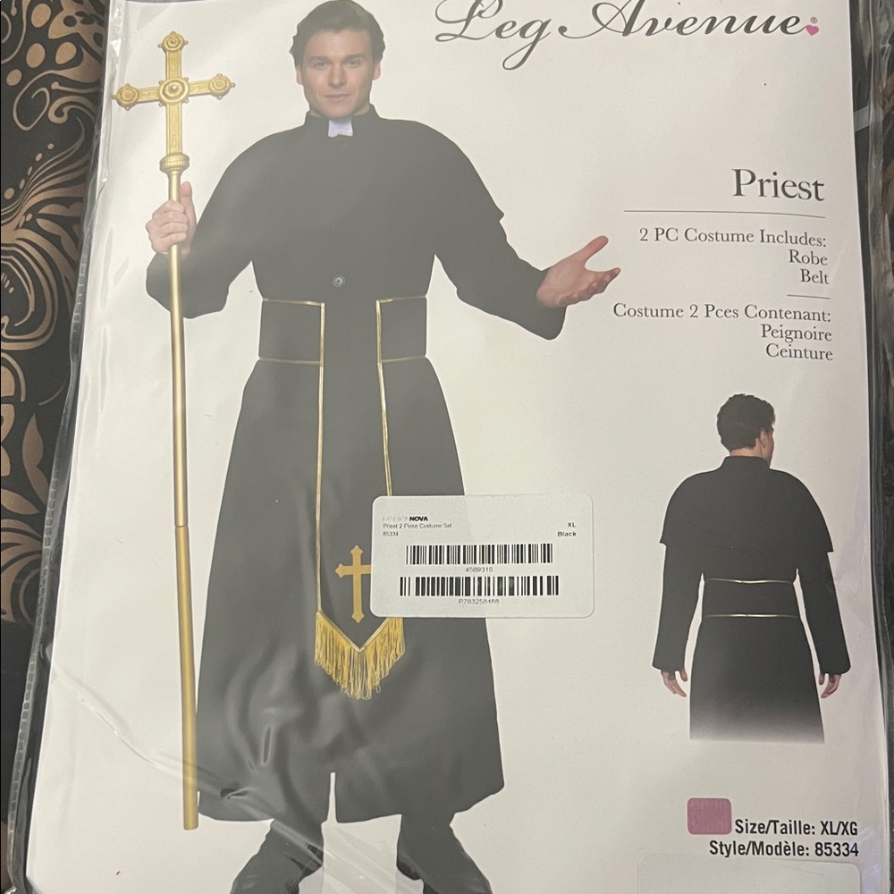 Leg Avenue Black and Gold Priest Outfit